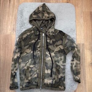 Camouflage mesh Zip-Up Hoodie
